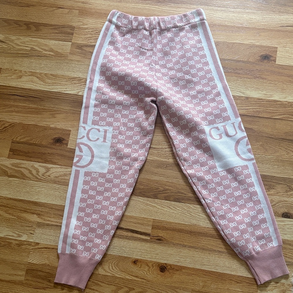 Gucci Kids Light Pink Logo Joggers